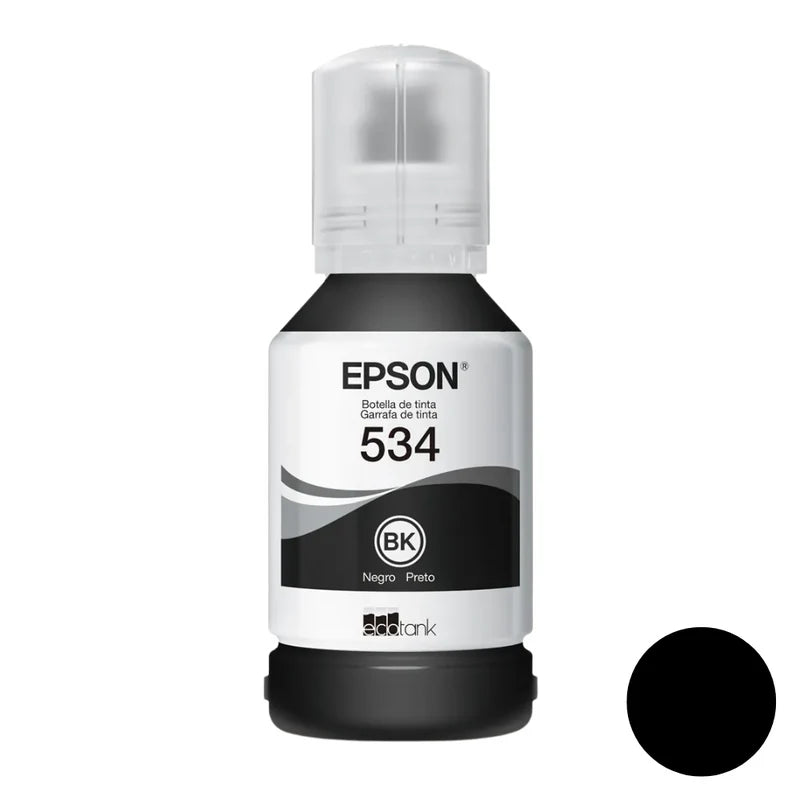 Tinta Epson T534120-AL Negro - Botella para Recarga de Impresoras de Tanque