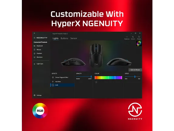 HyperX Pulsefire Haste 2 Black - Mouse Gaming Ultra Liviano 59g