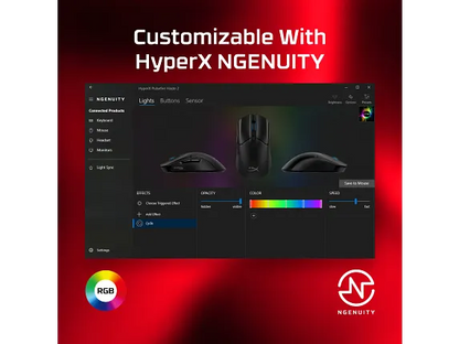 HyperX Pulsefire Haste 2 Black - Mouse Gaming Ultra Liviano 59g