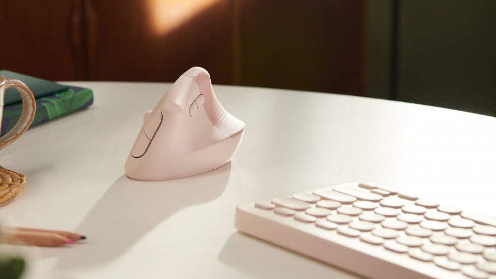 Logitech Lift Vertical Rose - Mouse Ergonómico Femenino Elegante