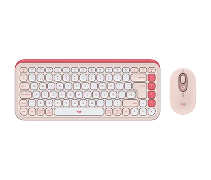 Logitech Pop Icon Combo Rose - Kit Teclado + Mouse Colorido Español