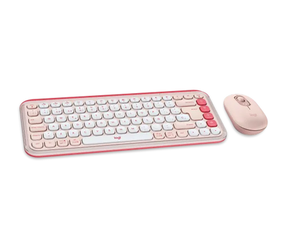 Logitech Pop Icon Combo Rose - Kit Teclado + Mouse Colorido Español