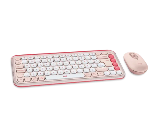 Logitech Pop Icon Combo Rose - Kit Teclado + Mouse Colorido Español