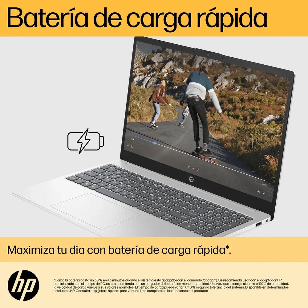 Laptop HP 15-fc0067la - Ryzen 5 7520U, 16GB RAM, 512GB SSD, 15.6" Plata