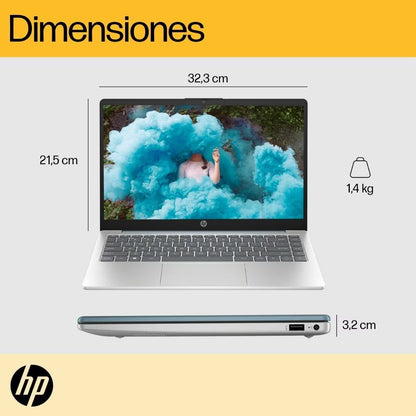 Laptop HP 14-em0017la - Ryzen 5 7520U, 8GB RAM, 512GB SSD, 14" Azul