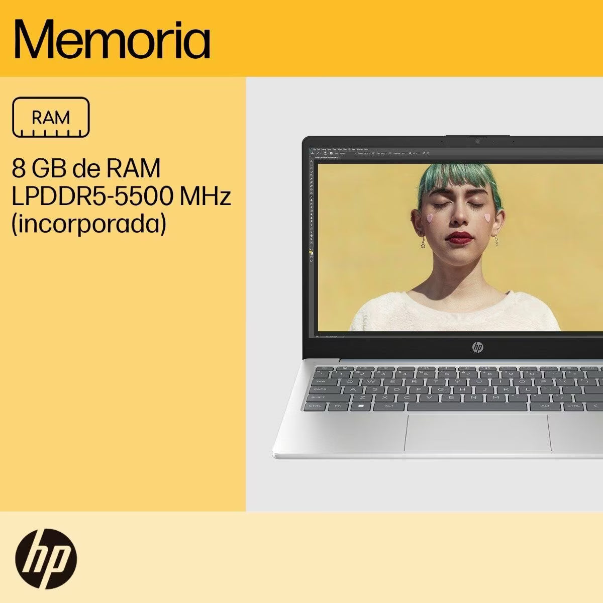 Laptop HP 14-em0017la - Ryzen 5 7520U, 8GB RAM, 512GB SSD, 14" Azul