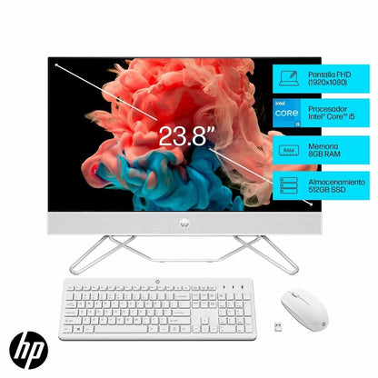 All-in-One HP 24-cb1025la - Intel i5-1235U, 8GB RAM, 512GB SSD, 23.8" Blanco