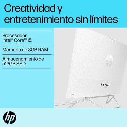 All-in-One HP 24-cb1025la - Intel i5-1235U, 8GB RAM, 512GB SSD, 23.8" Blanco