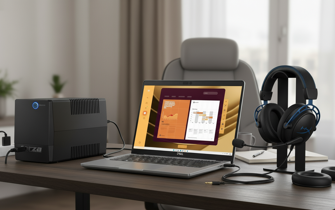 Bundle Teletrabajo Profesional - Laptop Dell + UPS + Audífonos