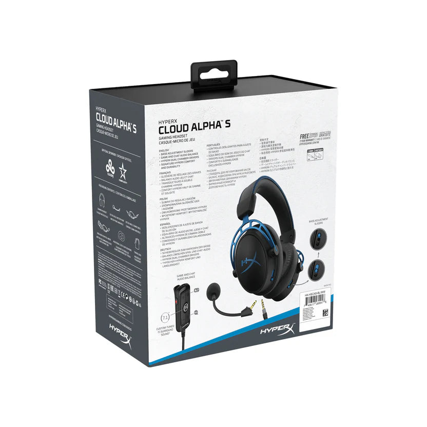 HyperX Cloud Alpha S Blackout - Headset Gaming Dual Chamber