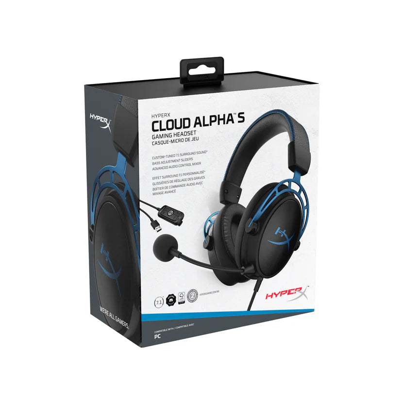 HyperX Cloud Alpha S Blackout - Headset Gaming Dual Chamber