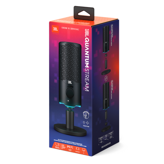 JBL Quantum Stream Micrófono USB Negro - Streaming Pro, Cancelación Ruido