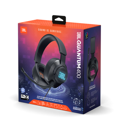 JBL Quantum 400 Audífonos Gaming Negros - Sonido Envolvente, Micrófono Pro
