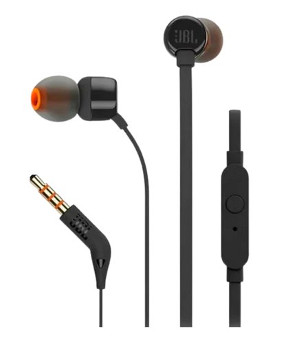 JBL Tune 110 Audífonos con Cable Negros - Audio Puro, Precio Accesible