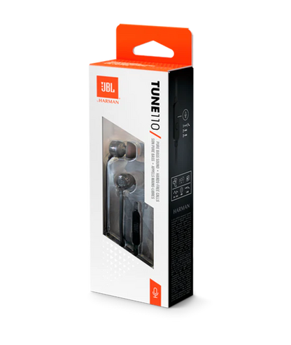 JBL Tune 110 Audífonos con Cable Negros - Audio Puro, Precio Accesible