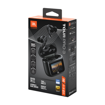 JBL Tour Pro 3 Audífonos True Wireless Negros - Pantalla Touch en Estuche
