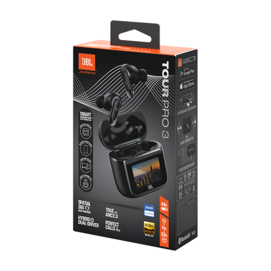 JBL Tour Pro 3 Audífonos True Wireless Negros - Pantalla Touch en Estuche
