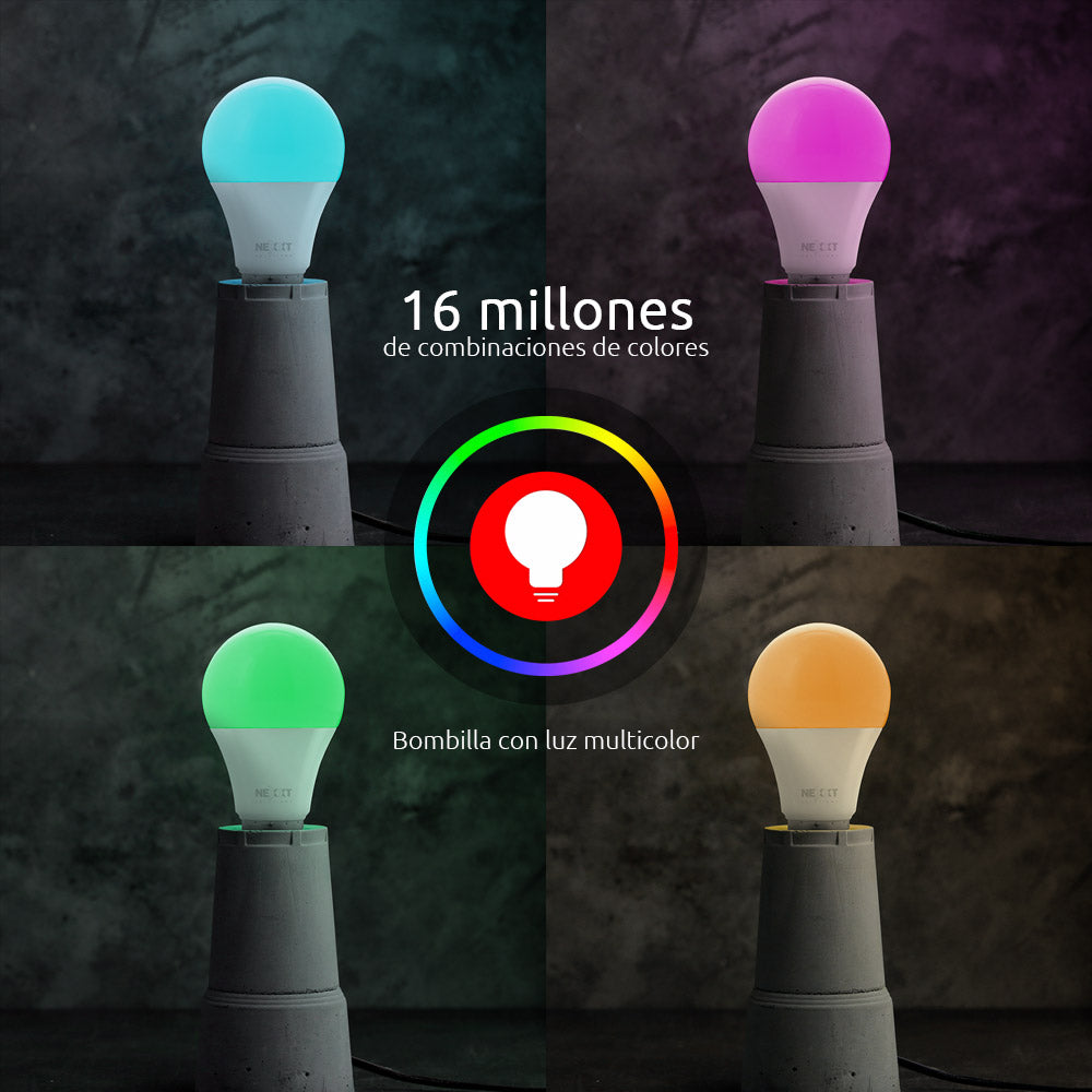 Foco Inteligente Nexxt Home A19 RGB Matter - Smart LED 110V