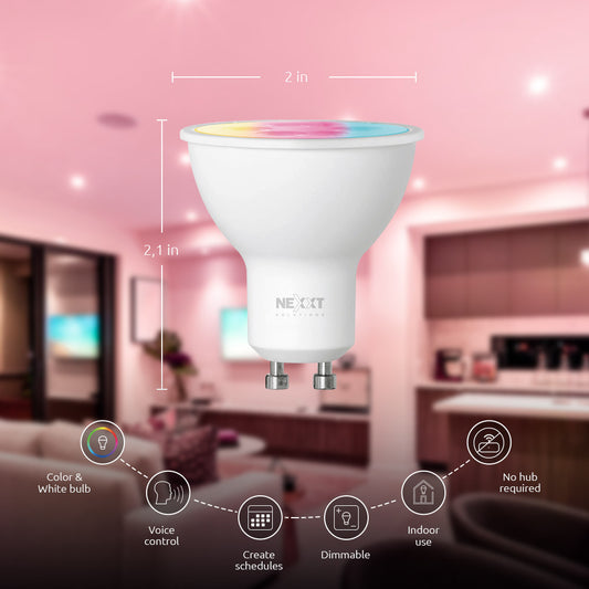 Foco Inteligente Nexxt Home GU10 RGB - Smart LED Spot 110V