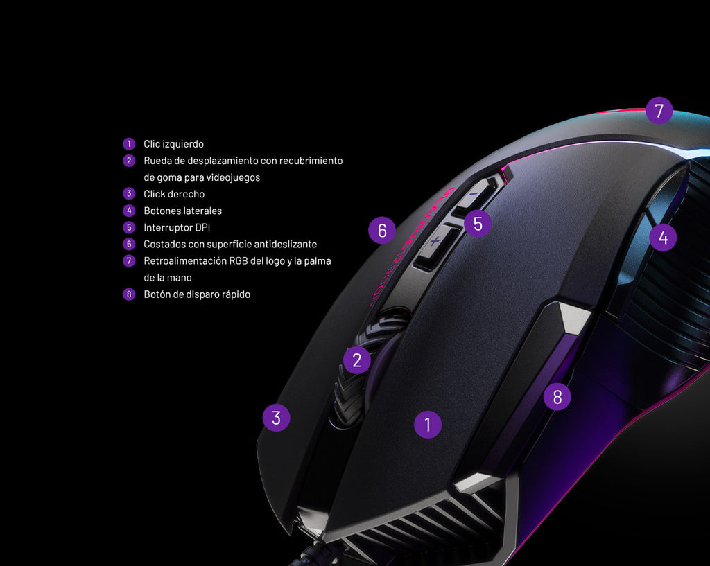 Mouse Gaming Primus Gladius PMO-103 - 12800 DPI, USB Alámbrico