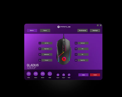 Mouse Gaming Primus Gladius PMO-103 - 12800 DPI, USB Alámbrico