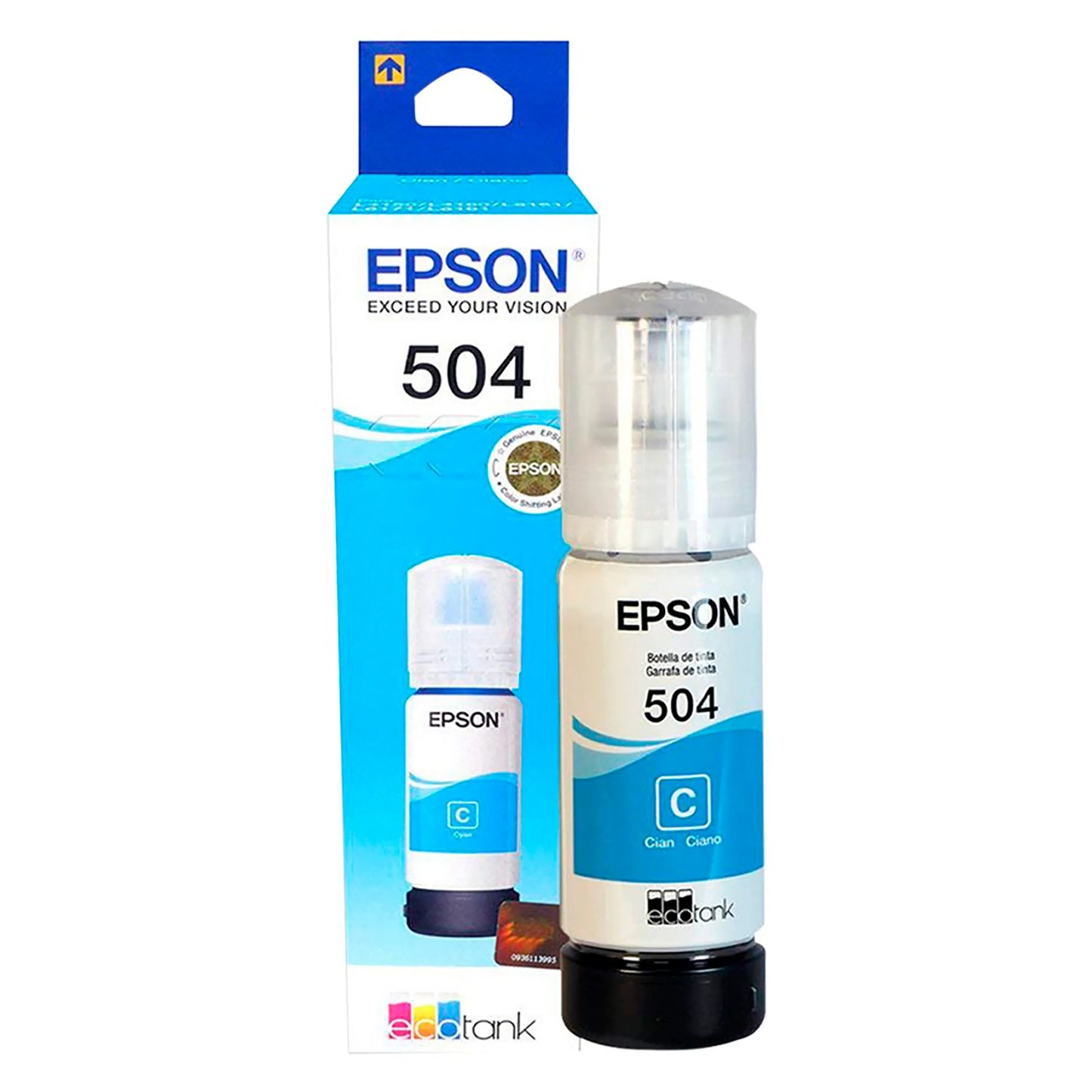 Tinta Epson T504220-AL Cyan - Para Impresoras EcoTank L4150 y L4160