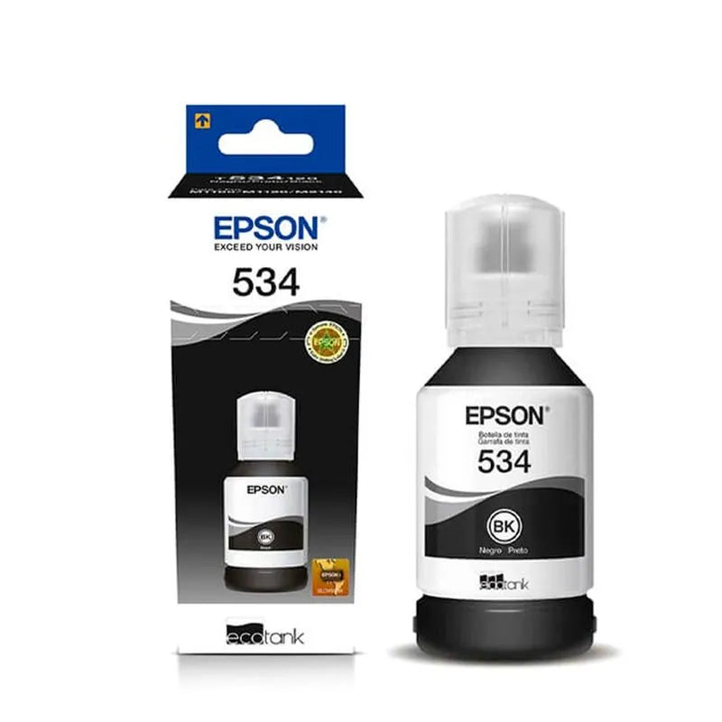 Tinta Epson T534120-AL Negro - Botella para Recarga de Impresoras de Tanque