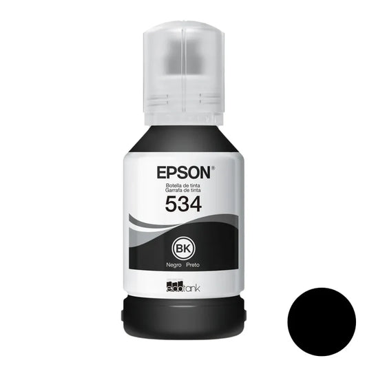 Tinta Epson T534120-AL Negro - Botella para Recarga de Impresoras de Tanque