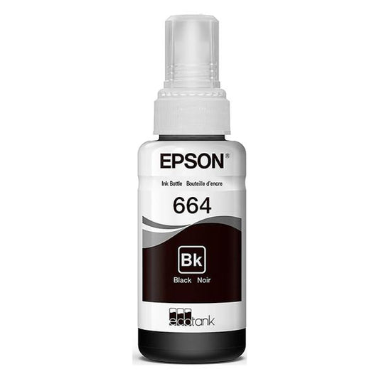 Tinta Epson T664120-AL Negro - Para Impresoras L200 y Modelos de Bajo Consumo