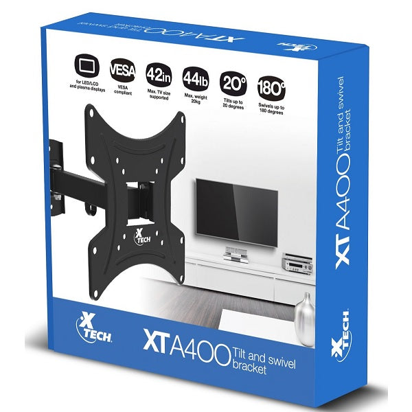 Xtech XTA-400 Soporte TV 23-42" Inclinable Giratorio - Montaje Pared