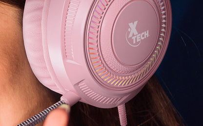 Xtech Khione XTH-564 Headset Gaming Rosa LED - 3.5mm + USB Micrófono
