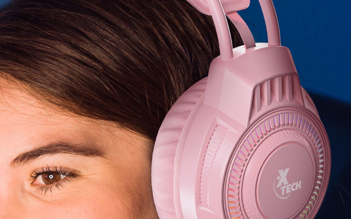Xtech Khione XTH-564 Headset Gaming Rosa LED - 3.5mm + USB Micrófono